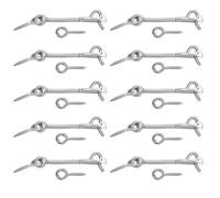 sourcing map 10 chiusure a occhiello per cabina, in acciaio inox 304, 7,6 cm, gancio a molla e occhiello di sicurezza con vite di montaggio, per porte e armadi in legno