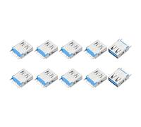 sourcing map 10 connettori femmina USB 3.0 tipo A, 9 pin, DIP a 180 gradi, adattatore di ricambio per dispositivi elettronici e progetti fai da te, blu