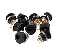 sourcing map - 10 connettori jack di alimentazione CC a 3 pin per montaggio a pannello, 5,5 x 2,1 mm