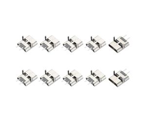 sourcing map 10 connettori micro USB femmina per presa jack, 2 pin, DIP a 180 gradi, adattatore di ricambio per circuiti stampati, schede PCB e dispositivi digitali, nero