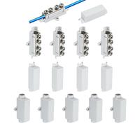 sourcing map 10 connettori terminali di giunzione per cablaggio, 100 A, 1000 V, kit assortito di dadi per cavi elettrici da 13-5 AWG, 1 in 1, colore bianco, a sgancio rapido, con placcatura ZK-1116