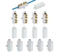 sourcing map 10 connettori terminali di giunzione per cablaggio, 100 A, 1000 V, kit assortito di dadi per cavi elettrici da 13-5 AWG, 1 in 1, colore bianco, a scollegamento rapido e compatto, ZK-1116