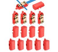 sourcing map 10 connettori terminali di giunzione per cablaggio da 60 A 400 V, kit assortito di dadi per connettori elettrici da 17-10 AWG, T-Tap rosso a scollegamento rapido compatto ZK-T1