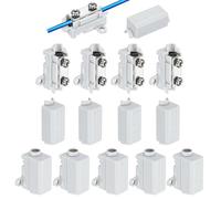 sourcing map 10 connettori terminali di giunzione per cablaggio da 60 A 400 V, kit assortito di dadi per connettori elettrici 17-10AWG, 1 in 1 out bianco a sgancio rapido compatto giunzione ZK-1106