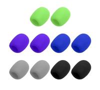 sourcing map 10 coperture in schiuma per microfono, diametro interno 40 mm, spessore 10 mm, copertura antivento in schiuma per la maggior parte dei microfoni portatili, blu, viola, verde, grigio, nero