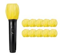 sourcing map 10 coperture per microfono usa e getta, in tessuto non tessuto, classiche, retrò, dinamiche, per microfono vocale per KTV, sala di registrazione, spettacoli sul palco, giallo