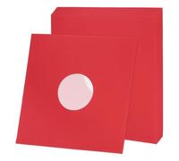 sourcing map 10 custodie di carta interne per dischi in vinile, 30,5 x 30,5 cm, 110 g/mq, in carta kraft antistatica, con foro centrale, foderate in poliestere, per album LP (rosso)