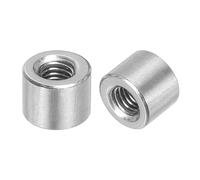 sourcing map 10 dadi rotondi M6, dadi di accoppiamento in acciaio inossidabile 304, lunghezza 8 mm, dadi per staffa, M6 x 8 x 10 mm