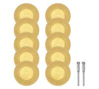 sourcing map 10 dischi da taglio diamantati da 60 mm con rivestimento in titanio dischi da taglio diamantati di ricambio con 2 mandrini da 3 mm per utensili rotanti