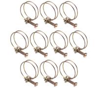 sourcing map 10 fascette stringitubo regolabili a doppio filo da 38-42 mm in acciaio al carbonio clip per tubi per raccolta della polvere in gomma PVC per pompa per piscina