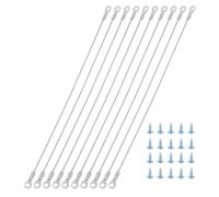 sourcing map 10 fermaporta per armadietti, 25,4 x 0,2 cm, diametro del filo, in acciaio inox 304, limitatore per cerniere per armadietti, protezione ad angolo aperto con viti per limitare