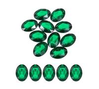 sourcing map 10 gemme ovali in acrilico, 30 x 40 mm, strass artificiali con retro piatto, per fai da te, perline, feste di nozze, pittura del viso, creazione di gioielli, colore: verde