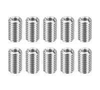 sourcing map 10 inserti di riparazione filettati M12 x 1,75 maschio a M8 x 1,25 filettatura femmina 20 mm di lunghezza in acciaio inox dadi di riduzione metrici autofilettanti manicotti filettati