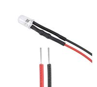 sourcing map - 10 LED pre-cablati DC 12 V 5 mm, luce rossa lampeggiante, lente rotonda, con diodi emettitori di luce con bordo