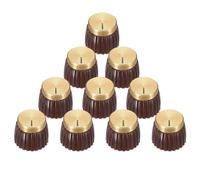 sourcing map 10 manopole push on fit per potenziometro da 6 mm di diametro, manopola di controllo marrone-oro per il controllo del tono del volume, parti di chitarra e basso, cromate
