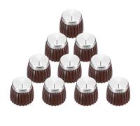 sourcing map 10 manopole push on fit per potenziometro da 6 mm di diametro, manopola di controllo marrone-argento per il controllo del tono del volume, parti di chitarra e basso, cromate