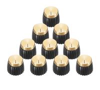 sourcing map 10 manopole push on fit per potenziometro da 6 mm di diametro, manopola di controllo nero-oro per il controllo del tono del volume, parti di chitarra e basso, cromate