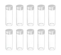 sourcing map 10 mini bottiglie di vetro con coperchio, 40 ml, piccole bottiglie in vetro trasparente, vuote, fiale per fai da te, artigianato, feste, matrimoni, bomboniere