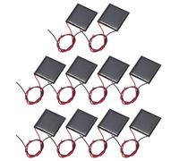 sourcing map 10 mini pannelli solari da 1,5 V, 0,09 W, 60 mA, piccoli pannelli solari policristallini con 2 cavi per kit di materiali elettrici fai da te per giocattoli, caricabatterie, 30 mm x 30 mm