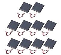 sourcing map 10 mini pannelli solari da 2 V, 0,22 W, 110 mA, piccoli pannelli solari policristallini con 2 cavi per kit di materiali elettrici fai da te per giocattoli, caricabatterie, 44 mm x 44 mm