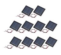 sourcing map 10 mini pannelli solari da 2 V, 0,26 W, 130 mA, piccoli pannelli solari policristallini con 2 cavi per kit di materiali elettrici fai da te per giocattoli, caricabatterie, 54 mm x 54 mm