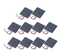 sourcing map 10 mini pannelli solari da 3 V, 0,375 W, 125 mA, piccoli pannelli solari policristallini con 2 cavi per kit di materiali elettrici fai da te per giocattoli, caricabatterie, 52 mm x 52 mm