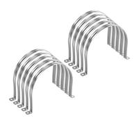 sourcing map 10 morsetti per condotti da 160 mm, morsetti per tubi M160 U, cinghia rigida in acciaio inossidabile, staffa a forma di U con due fori per fissaggio del cavo del tubo flessibile