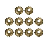 sourcing map 10 piastre posteriori per pomelli per armadietti, 2,3 cm, a forma di prugna, radiali, in ottone, guarnizioni decorative per mobili, cassetti, armadi, porte, hardware (colore bronzo)