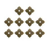 sourcing map 10 piastre posteriori per pomelli per armadietti, 4 cm, a forma di foglia, in ottone, classiche, decorazione per mobili, cassetti, armadi, porte, hardware (colore bronzo)
