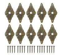 sourcing map 10 piastre posteriori per pomelli per armadietti, 6,9 cm, a forma di diamante, in ottone, decorazione classica per mobili, cassetti, armadi, porte, hardware (colore bronzo)