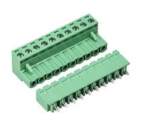 sourcing map 10 Pin 5.08mm Pitch Maschio Femmina PCB Vite Morsettiera 5 Set