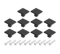 sourcing map 10 pomelli quadrati per armadietti, 3,1 cm, pomelli quadrati per armadietti da cucina in lega di alluminio, per armadietti da cucina, camera da letto, comò, armadio, nero