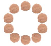 sourcing map 10 pompon in finta pelliccia da 5 cm, color cachi, soffici e morbidi, per cappelli con anello elastico, per lavori a maglia fai da te, cappelli, portachiavi, sciarpe, guanti, borse,