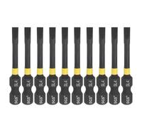 sourcing map 10 punte per cacciavite a percussione SL4 da 4 mm, punta scanalata da 1/4", codolo esagonale da 50 mm, punte magnetiche lunghe per cacciavite a testa piatta, in acciaio fosfatato S2 per