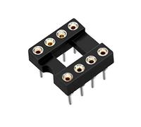 sourcing map 10 pz 2.54mm Passo 7.6 Fila Passo 2 Row 8 Pin Rotondo Saldatura DIP IC Chip Socket Adattatore