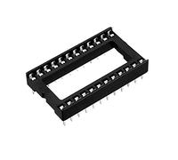 sourcing map 10 pz 2.54mm Passo Dual Row DIP IC Socket Adattatore Saldatura Tipo 24 Pin Piatto 15.24mm Passo Fila