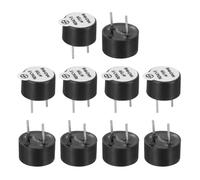 sourcing map 10 pz Buzzer attivo DC 12 V 9 x 5,5 mm passo 5 mm Tono Elettrico Buzzer Allarme Piezo Beep Sounder Suono Continuo Beep per Computer Fisica Circuiti Allarme Sicurezza Magazzino Casa