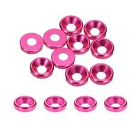 sourcing map 10 rondelle M3 per foro svasato, 8 mm, in lega di alluminio anodizzato, guarnizioni per viti RC/FPV/PC/Drone, colore rosso rosa