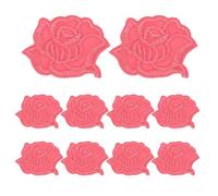 sourcing map 10 toppe autoadesive a forma di rosa, 4,6 x 4,8 cm, simpatiche toppe ricamate da cucire, per abbigliamento, giacche, zaini, scarpe, accessori fai da te, borse, colore: rosa scuro