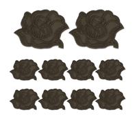 sourcing map 10 toppe autoadesive a forma di rosa, 4,6 x 4,8 cm, simpatiche toppe ricamate da cucire, per abbigliamento, giacche, zaini, scarpe, accessori fai da te, borse, marrone scuro