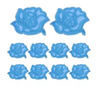 sourcing map 10 toppe autoadesive a forma di rosa, 4,6 x 4,8 cm, simpatiche toppe ricamate da cucire, per abbigliamento, giacche, zaini, scarpe, accessori fai da te, borse, azzurro