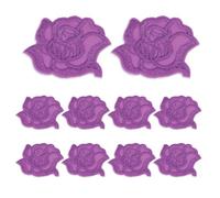 sourcing map 10 toppe autoadesive a forma di rosa, 4,6 x 4,8 cm, simpatiche toppe ricamate da cucire, per abbigliamento, giacche, zaini, scarpe, accessori fai da te, borse, viola scuro