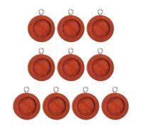 sourcing map 10 vassoi per ciondoli, rotondi in legno da 12 mm, base cabochon con cornice vuota, per la creazione di gioielli fai da te e foto, rosso marrone