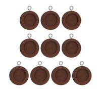 sourcing map 10 vassoi per ciondoli, rotondi in legno da 12 mm, base cabochon con cornice vuota, per la creazione di gioielli fai da te e foto, marrone scuro