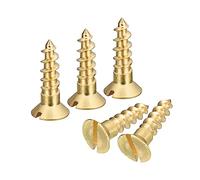 sourcing map 10 viti per legno in ottone, M5 x 20 mm, a testa piatta, autofilettanti, viti a testa svasata per mobili per la lavorazione del legno