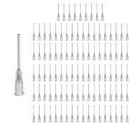 sourcing map 100 aghi erogatori a punta smussata, 15 gauge in acciaio inox con Luer Lock 4,2 cm, erogatore smussato per misurare e ricaricare inchiostri, blu navy