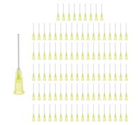 sourcing map 100 aghi erogatori a punta smussata, 20 gauge in acciaio inox con Luer Lock 4,2 cm, erogatore smussato per misurare e ricaricare inchiostri, giallo