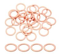 sourcing map 100 anelli di tenuta in rame con rondella piatta M18, diametro interno 18 mm, diametro esterno 24 mm, spessore 1,5 mm, rondelle di tenuta metriche per macchine idrauliche automobilistiche