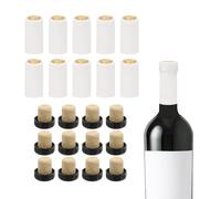 sourcing map 100 capsule termorestringenti in PVC con 12 tappi in sughero a forma di T per bottiglie di vino, tappi termorestringenti per bottiglie di vino, cantine, casa, 30 x 60 mm, bianco