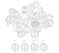sourcing map 100 ciondoli a forma di gabbia a spirale, 9 x 8 mm, per collane e collane con gabbia cava per la creazione di gioielli, tonalità argento